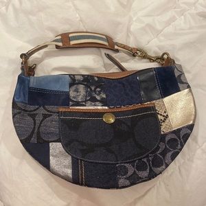 COPY - Denim Patchwork Coach Hobo Bag